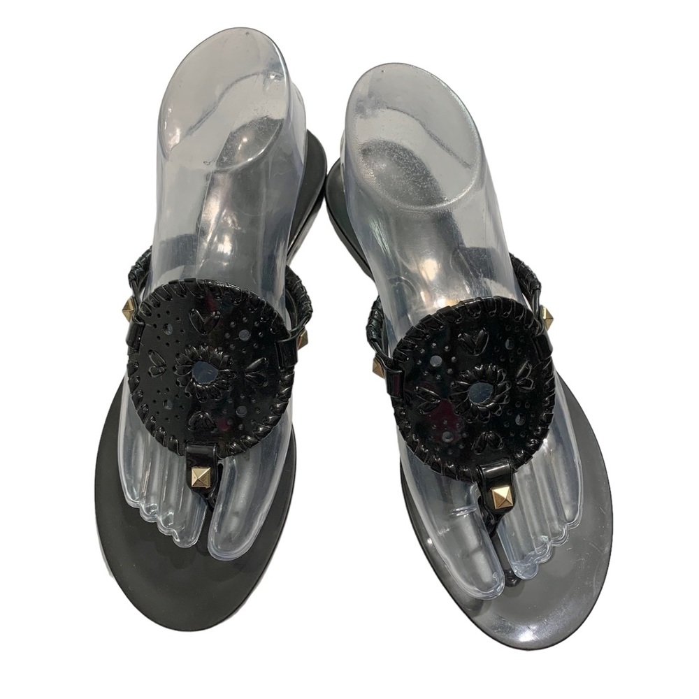 JACK ROGERS Black Georgica Jelly Sandals Sz 6 - Picture 9 of 11